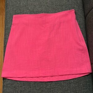 Zara Hot Pink Linen Mini Skirt